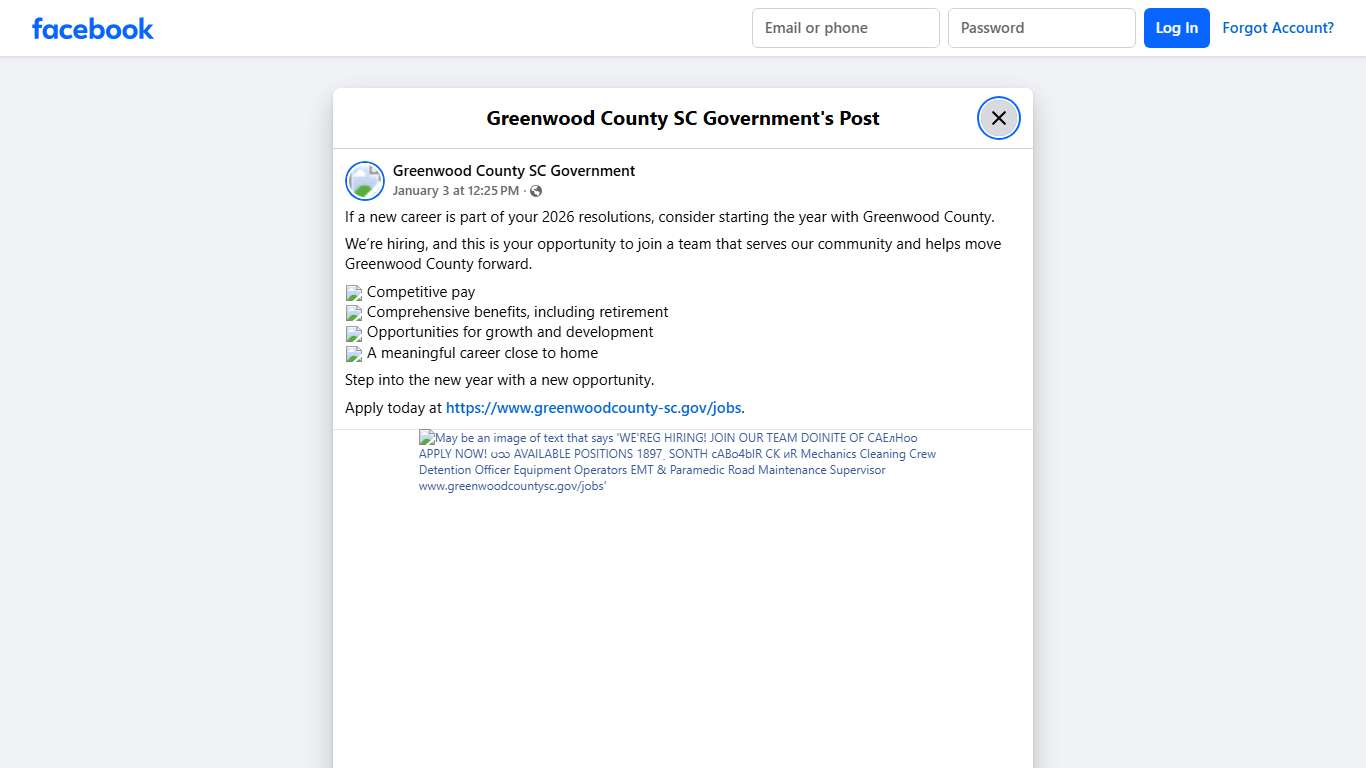 If a new career is part... - Greenwood County SC Government Facebook