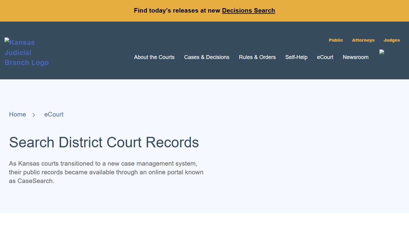 Search District Court Records - KS Courts